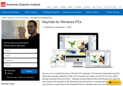 
                            12. Keynote for Windows PCs - American Graphics Institute