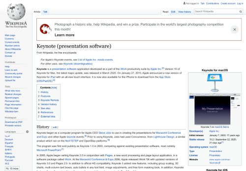 
                            8. Keynote (presentation software) - Wikipedia
