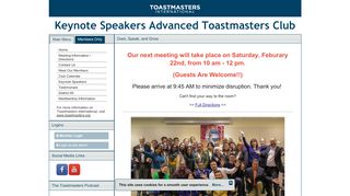 
                            13. Keynote Speakers Advanced Toastmasters Club