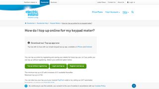 
                            6. Keypad Meter Top Up Online - Electric Ireland NI Help