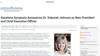 
                            11. Keystone Symposia Announces Dr. Deborah Johnson as New ...