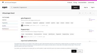 
                            10. keywords:fingerprint - npm search