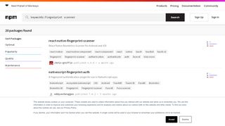
                            11. keywords:Fingerprint scanner - npm search