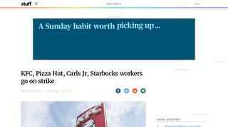 
                            9. KFC, Pizza Hut, Carls Jr, Starbucks workers go on strike | Stuff.co.nz