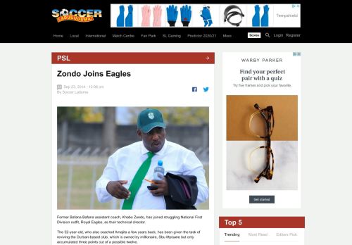 
                            9. Khabo Zondo Has Joined The Eagles' Nest - Soccer Laduma