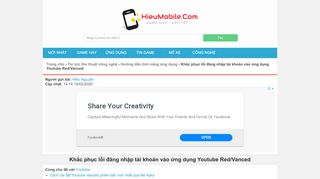 
                            2. Khắc phục lỗi đăng nhập tài khoản vào ứng dụng Youtube Red