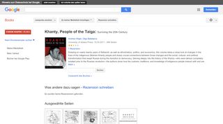 
                            9. Khanty, People of the Taiga: Surviving the 20th Century - Google Books-Ergebnisseite
