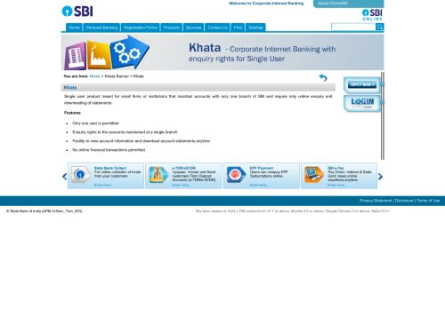 
                            5. Khata - State Bank of India - Corporate Banking