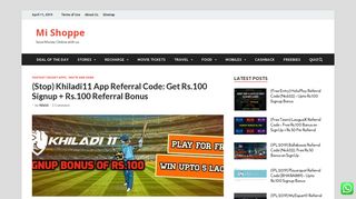 
                            1. Khiladi11 App Referral Code: Get Rs.100 Signup + Rs.100 Referral ...