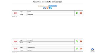 
                            3. khinsider.com - kostenlose Accounte, Parolen und Logine