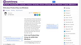 
                            12. Khôi phục Product Key của Windows - Quantrimang.com