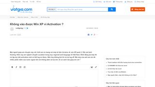 
                            4. Không vào được Win XP vì Activation ? - Vatgia.com