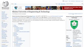 
                            6. Khulna University of Engineering & Technology - Wikipedia