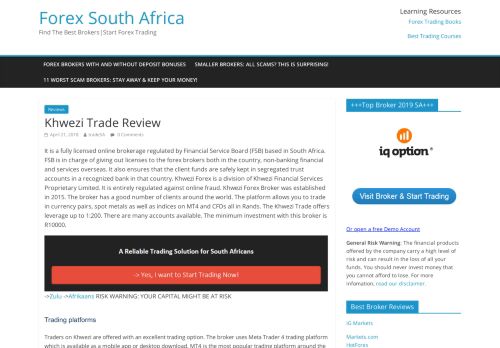 
                            5. Khwezi Trade Review | Forex South Africa