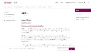 
                            3. KI Box | Staff Portal | Karolinska Institutet