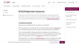 
                            6. KI ELN Superuser resources | Staff Portal | Karolinska Institutet