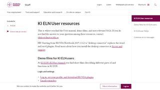 
                            7. KI ELN User resources | Staff Portal | Karolinska Institutet