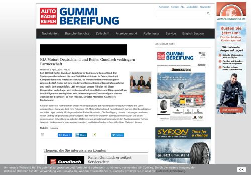 
                            5. KIA Motors Deutschland und Reifen Gundlach verlängern ...