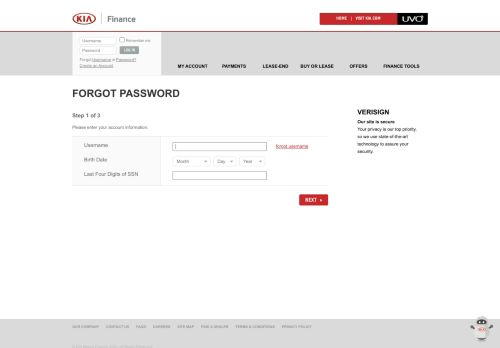 
                            9. Kia Motors Finance - Forgot Password