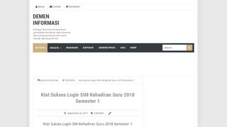 
                            8. Kiat Sukses Login SIM Kehadiran Guru 2018 Semester 1 - Demen ...