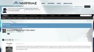 
                            8. Kicked to Login Screen - PC Bugs - Warframe Forums