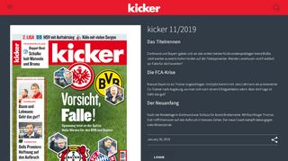 
                            3. kicker 11/2019 | Olympia-Verlag GmbH