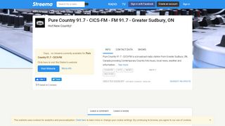 
                            10. KICX 91.7 - CICS-FM - FM 91.7 - Greater Sudbury, ON - Listen Online