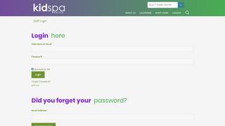 
                            9. Kid Spa Employee Website: Staff Login