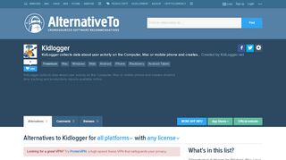 
                            2. Kidlogger Alternatives and Similar Software - AlternativeTo.net