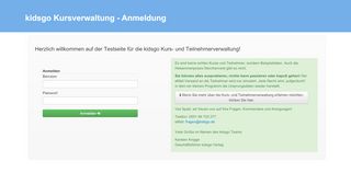 
                            8. kidsgo Kursverwaltung - Anmeldung