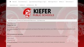 
                            11. Kiefer Public Schools - ELA Resources