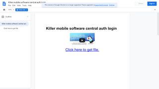 
                            10. Killer mobile software central auth login