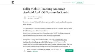 
                            5. Killer Mobile: Tracking American Android And iOS Spyware In Russia