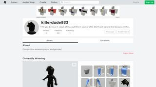 
                            13. killerdude933 - Profile - Roblox