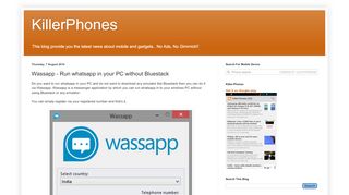 
                            9. KillerPhones: Wassapp - Run whatsapp in your PC without Bluestack