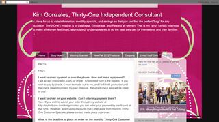 
                            12. Kim Gonzales, Thirty-One Independent Consultant: FAQ's