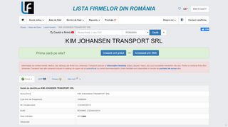 
                            10. KIM JOHANSEN TRANSPORT SRL din Cluj Napoca Str. Cometei 5 ...