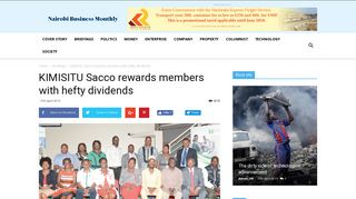 
                            12. KIMISITU Sacco rewards members with hefty dividends - Nairobi ...