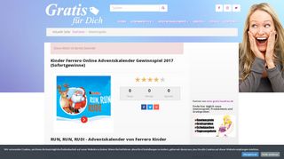 
                            5. Kinder Ferrero Online Adventskalender Gewinnspiel 2017 ...