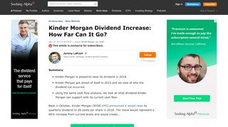 
                            11. Kinder Morgan Dividend Increase: How Far Can It Go? - Kinder ...