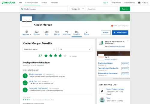 
                            10. Kinder Morgan Employee Benefits and Perks | Glassdoor.com.au