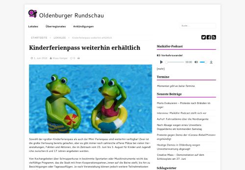 
                            12. Kinderferienpass weiterhin erhältlich - Oldenburger Rundschau