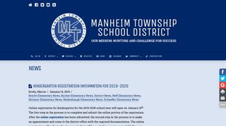 
                            12. Kindergarten Registration Information for 2019-2020 | Manheim ...