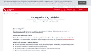 
                            6. Kindergeld-Antrag bei Geburt - Bundesagentur für Arbeit