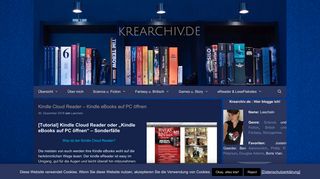 
                            8. Kindle Cloud Reader - Kindle eBooks am PC öffnen - krearchiv