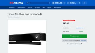 
                            9. Kinect for Xbox One (preowned) - EB Games New Zealand