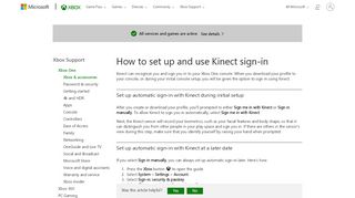 
                            1. Kinect Sign-In | Kinect Sensor - Xbox Support