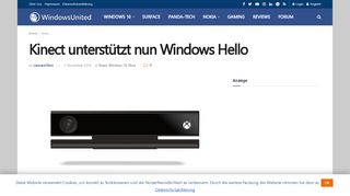 
                            13. Kinect unterstützt nun Windows Hello | WindowsUnited