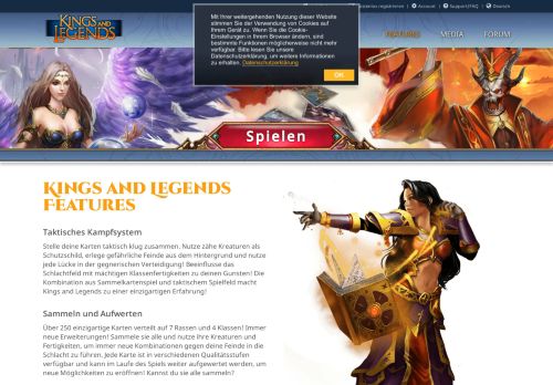 
                            13. Kings and Legends: Features– Das Sammelkarten MMORPG