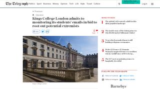 
                            7. Kings College London admits to monitoring its students' emails in bid ...